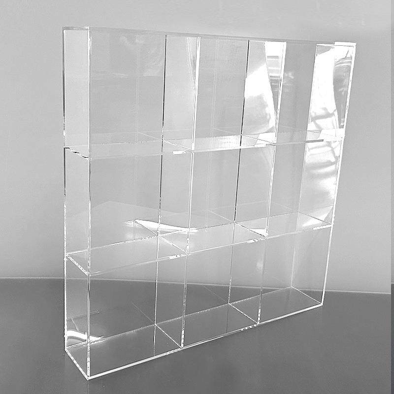 透明亚克力盒格子盘高透明收纳盒展示柜展示台防尘盒展示盒加工