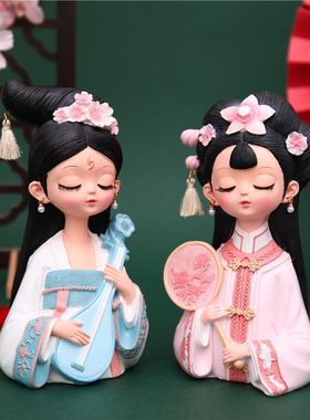 新款旅游景点倾国倾城汉服古风摆件纪念品少女女孩生日礼物供货