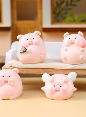鸭小礼品快乐工艺品你精致迷你公仔猪摆件小树脂可爱小猪