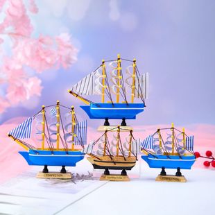 送装 摆件模型心少女季 饰品礼物一帆风顺同学帆船毕业创意帆船塑料