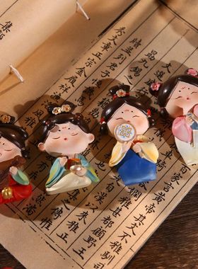 精致仕女冰箱贴小贴纸立体直销工艺品唐新品古风家居摆件