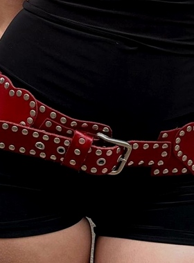 Rapcopter美式朋克风爱心铆钉腰带女复古感特色辣妹个性腰部配饰