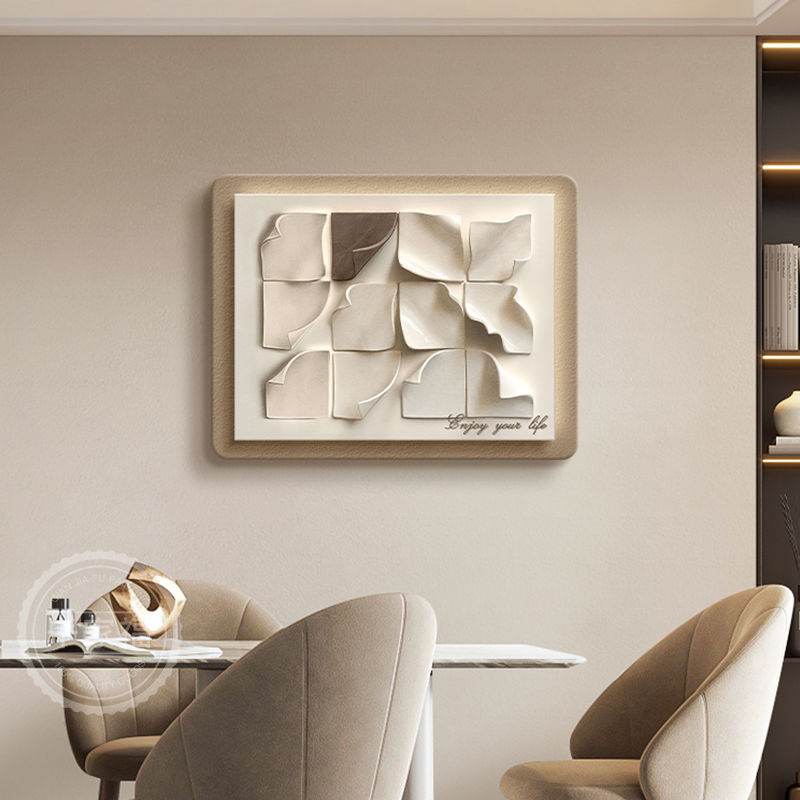 3D立体几何电表箱装饰画侘寂风配电箱餐厅挂画高级感电箱遮挡壁画图片
