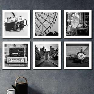 黑白摄影装饰画北欧简约艺术照片墙怀旧复古办公室样板间客厅挂画