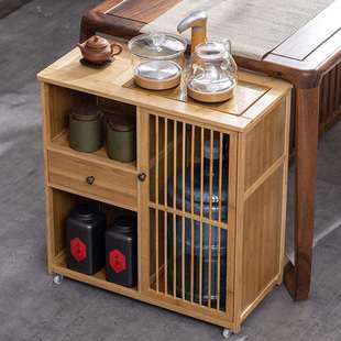 移动茶台茶桌边柜沙发边几小茶几小桌子实木客厅烧水架泡茶水柜子