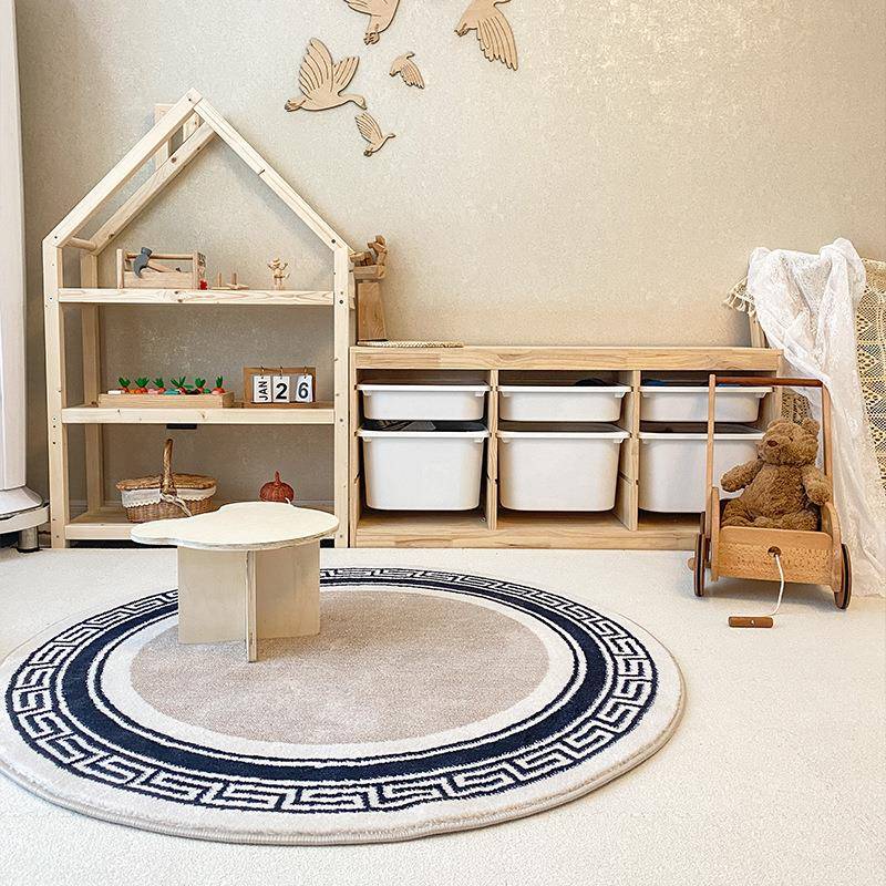 宇秀2023复古花纹时尚简约圆形衣帽间地毯儿童卧室阳台耐脏好打理