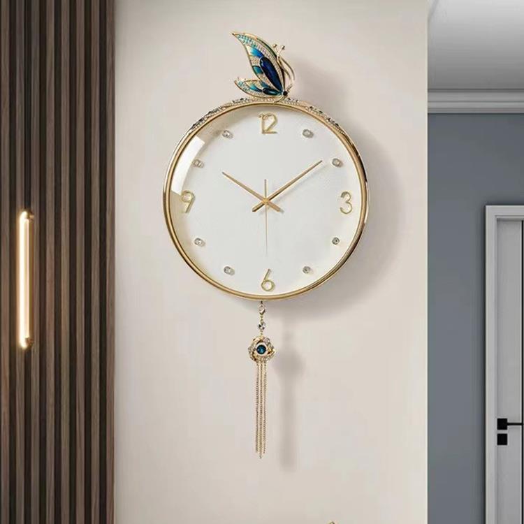 高端现代轻奢时尚装饰挂钟家用客厅餐厅时钟挂钟简约创意静音钟表