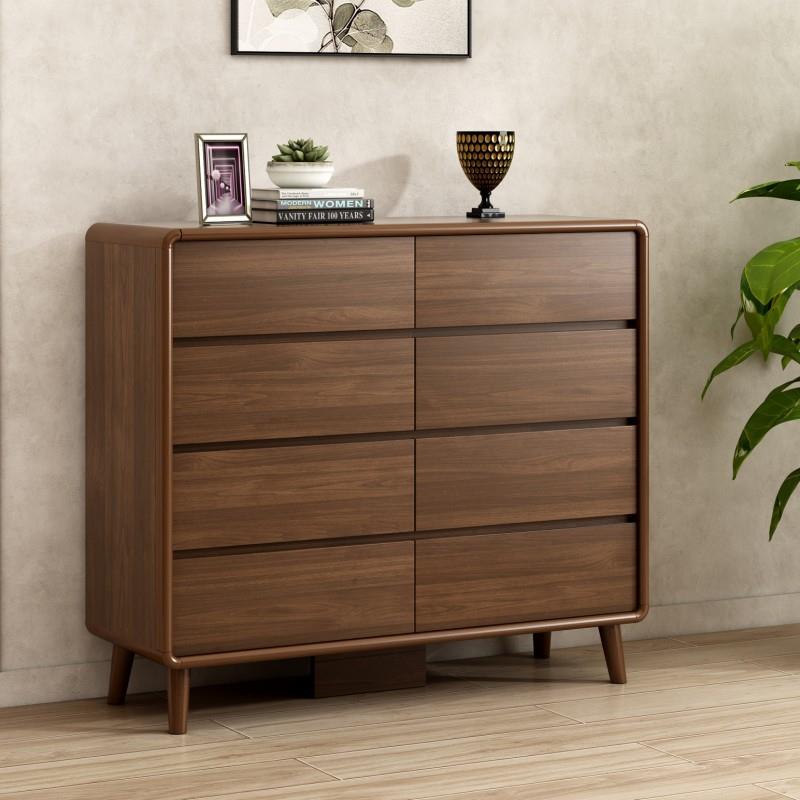 中式八斗柜实木抽屉床尾六斗柜卧室收纳柜客厅储物五斗立柜胡桃g^