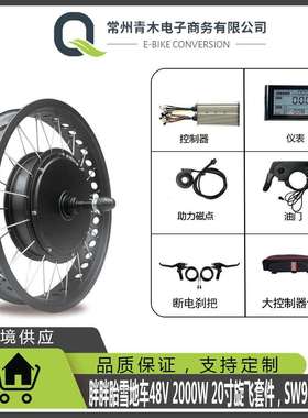 胖胖胎雪地车改装电动助力套件48V2000W20寸后驱旋飞SW900仪表