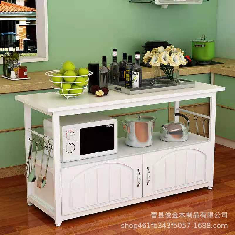 厨房物品置物架家用小桌整理架餐边柜厨房壁橱微波炉烤箱橱柜批发