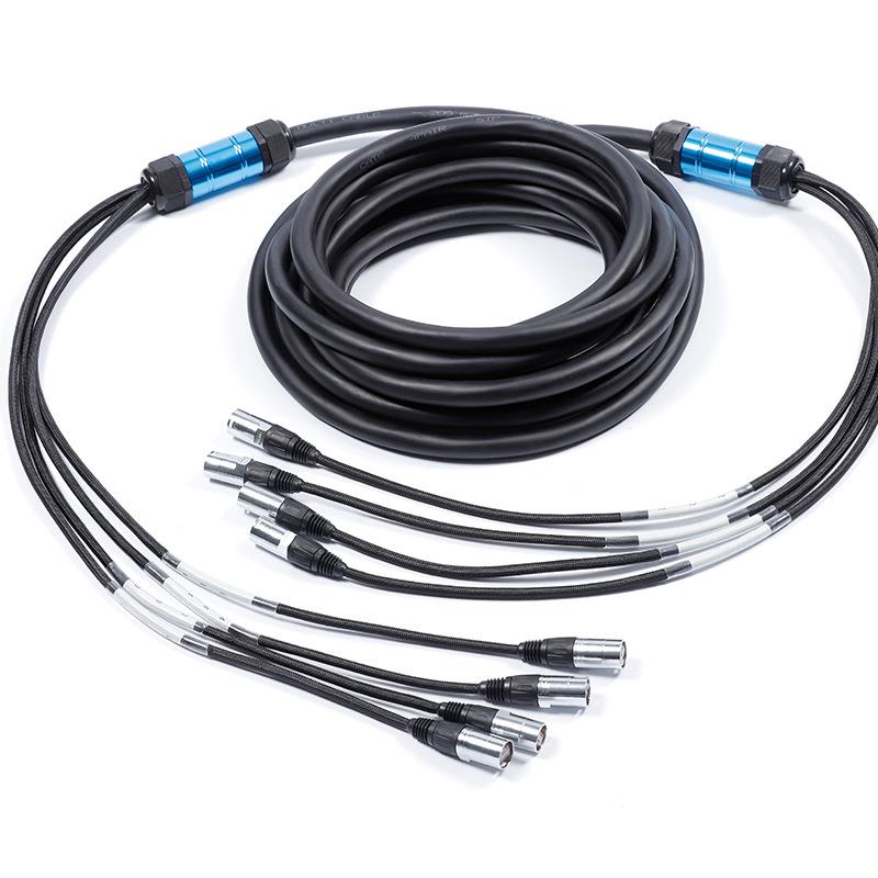 4路Cat6带屏蔽网线RJ45跳线以太网蛇形演出舞台音视频网络控制线