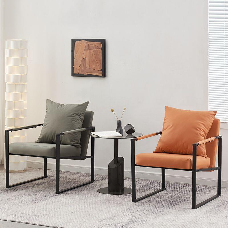 北欧单人沙发椅懒人沙发意式轻奢铁艺简约休闲椅小户型客厅老虎椅