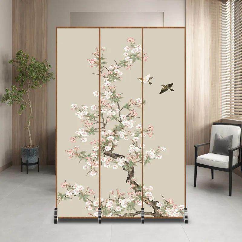 中式屏风隔断墙进门酒店卧室折叠移动玄关客厅小户型简易遮挡家用