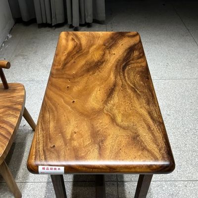 胡桃木实木大板茶桌方圆边北南美雨木奥坎花梨阳台茶几红老板办公