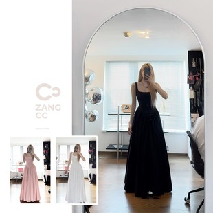 脏兮兮 高腰显瘦气质及地长裙连衣裙SS 新版 24013 背心裙法式