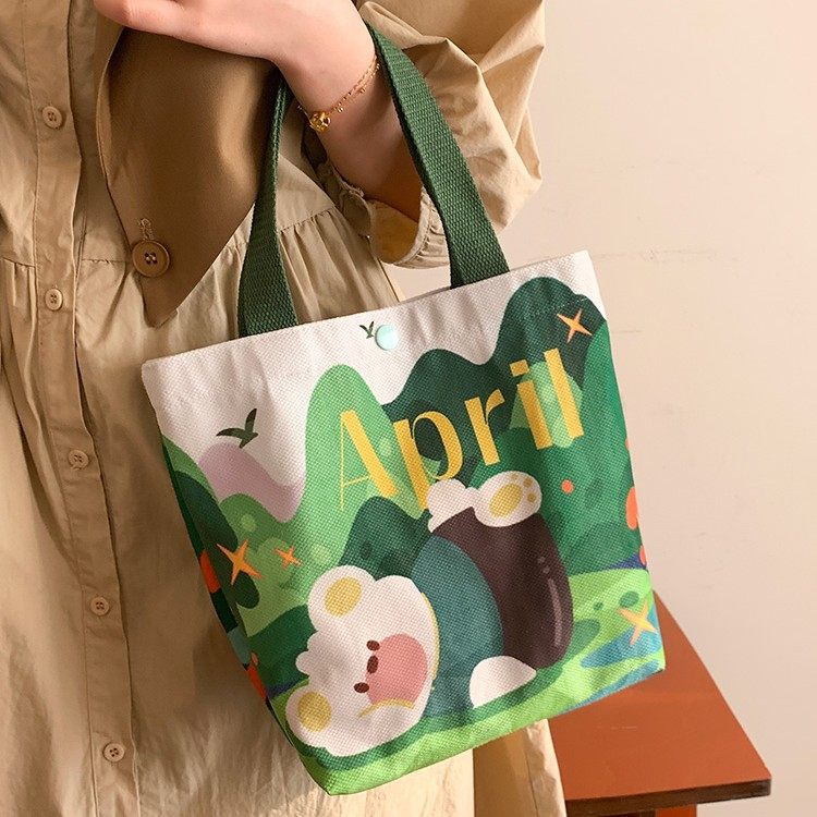 手提袋子时尚外出帆布包女2025新款便当包小零食袋饭盒通勤手拎包,箱包皮具/热销女包/男包,手拿包,淘宝优惠券,粉丝福利购,淘宝优惠卷