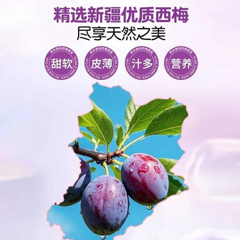养庆堂纯西梅原浆正品300ml鲜果鲜榨NFC无添加非浓缩果汁植物饮料