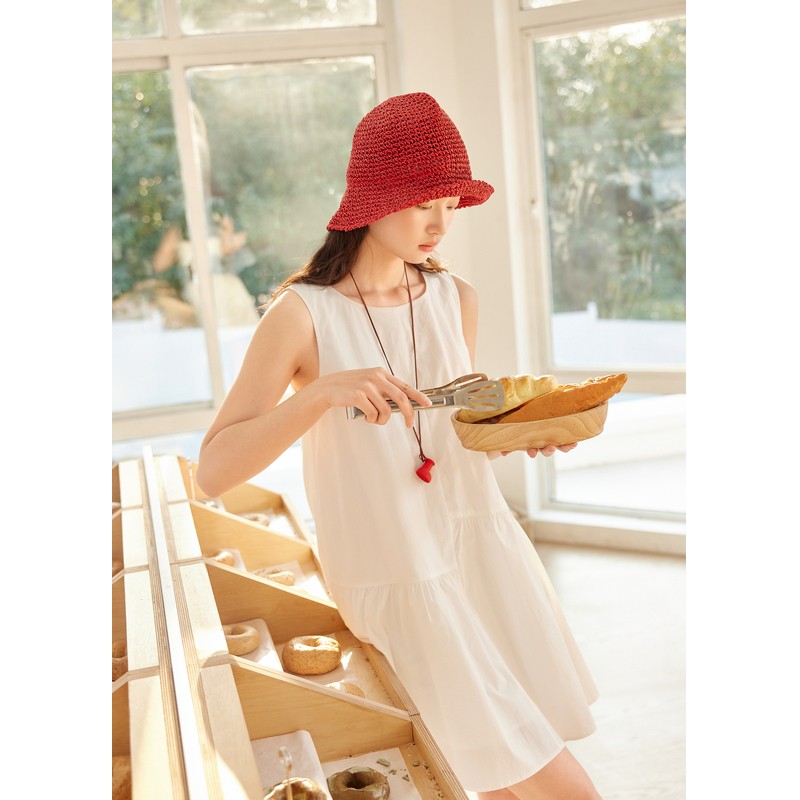 紫涵圆领无袖背心连衣裙女2025夏季新款简约a字短裙Z5Z04AS278