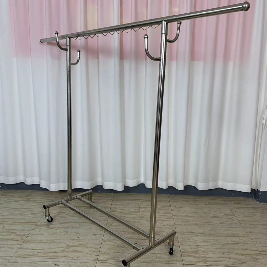 单杆衣帽钩款不锈钢晾衣架置物架可伸缩衣架鞋架耐用方便收纳凉鞋