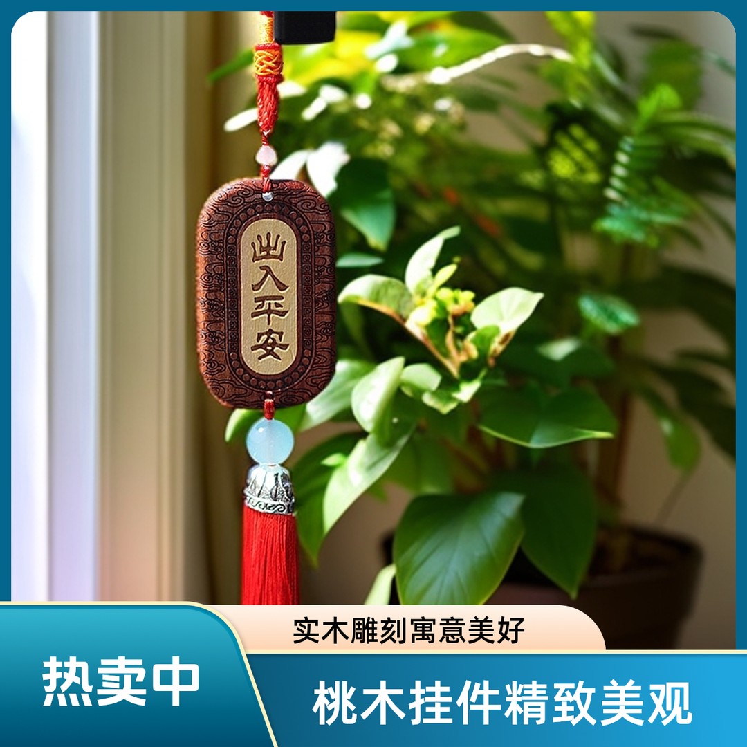 雷击桃木车载挂件挂饰家用吊饰品车内实木精雕男士车内高档挂件