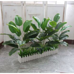 一梯一户门口造景仿真绿植植物盆栽客厅旅人走廊大型假花盆景摆件
