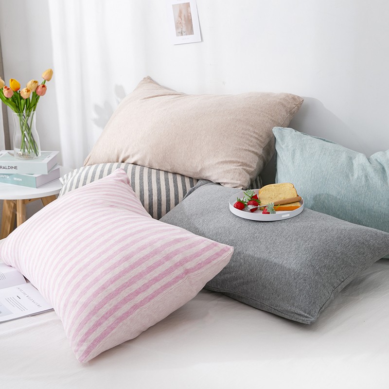 清！纯棉微瑕天竺棉枕头套两对四只柔软家用枕芯套新疆棉成人简约