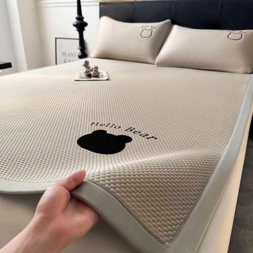 凉感冰豆豆冰丝凉席2024夏天新款家用空调软席垫子宿舍床单可机洗