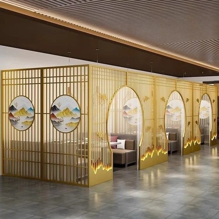 全网热销10W+月亮拱门包间铁艺屏