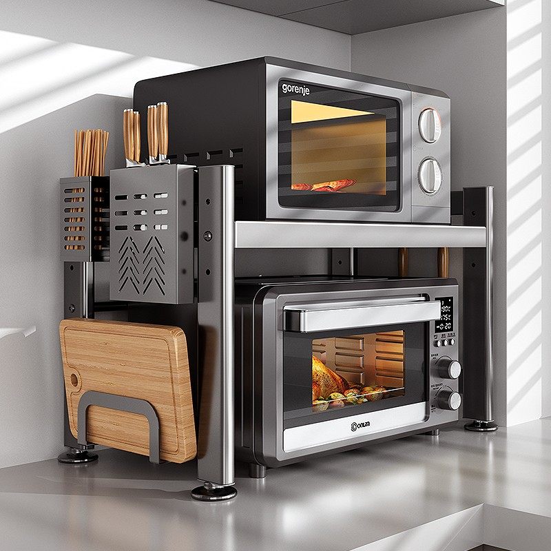 微波炉架可伸缩厨房烤箱架子多功能收纳微波炉架置物架双层壁挂式,厨房/烹饪用具,微波炉置物架,淘宝优惠券,粉丝福利购,淘宝优惠卷