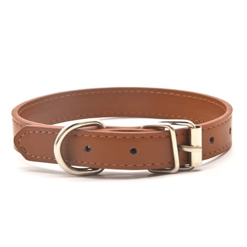 皮质宠物项圈宠物用品仿真皮基础款泰迪狗粮圈皮革狗项圈宠物用品