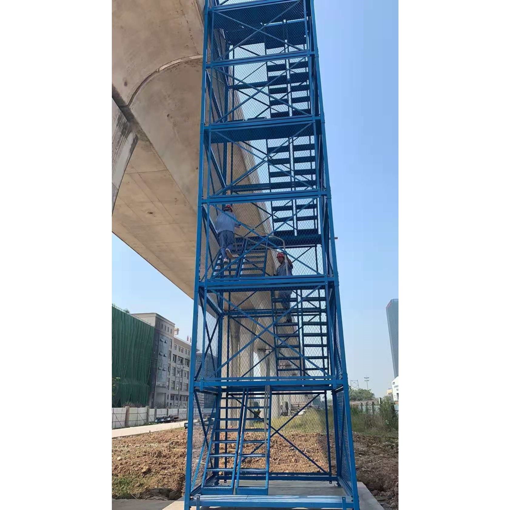 走廊箱式盖梁平台基坑爬梯定制建筑工地组合铁路路桥施工安全梯笼