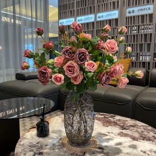 仿真多伦多玫瑰 客厅餐厅入室玄关电视柜时尚ins摆件纯手工产品