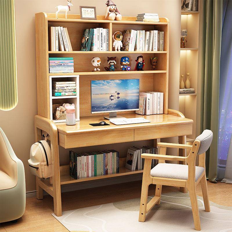 简约实木儿童书桌电脑桌家用学习桌办公桌卧室中小学生写字课桌椅
