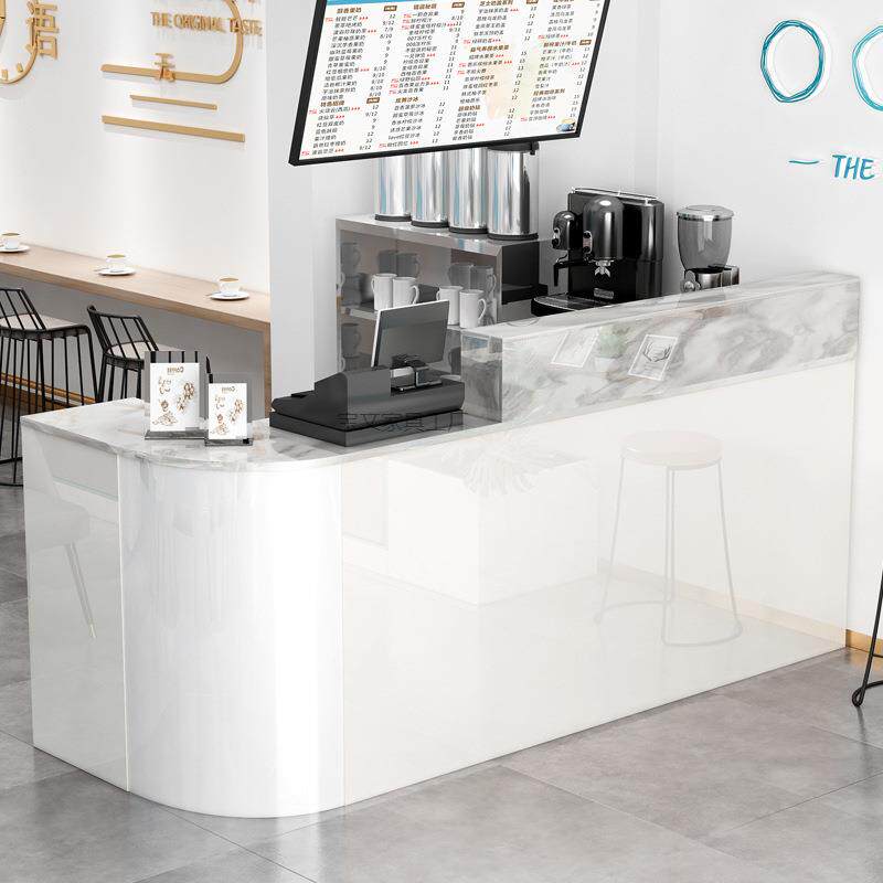 Bw2吧台收银台店铺小型奶茶服装店柜台烤漆商用公司前台桌接待台