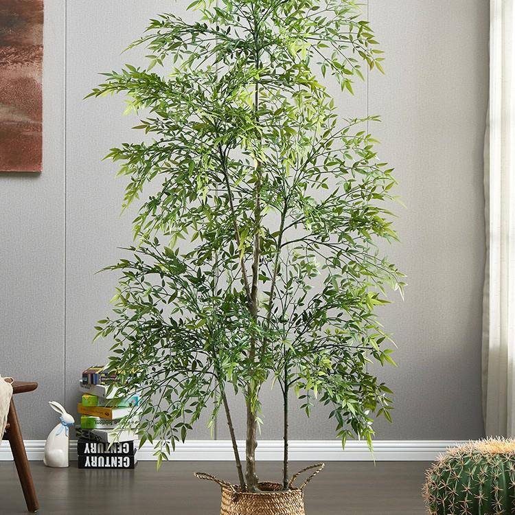 仿真植物南天竹盆栽仿生绿植盆景假树造景客厅家居装饰火焰兰天竹