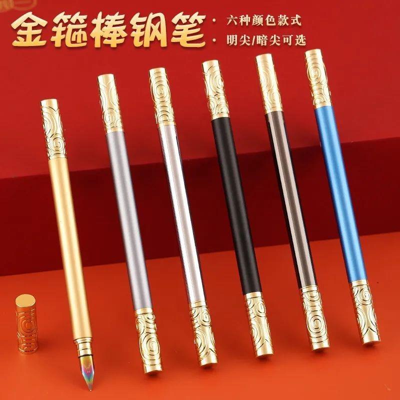 烂笔头3093电镀彩金箍棒钢笔学生特细吸墨水墨囊两用金属钢笔