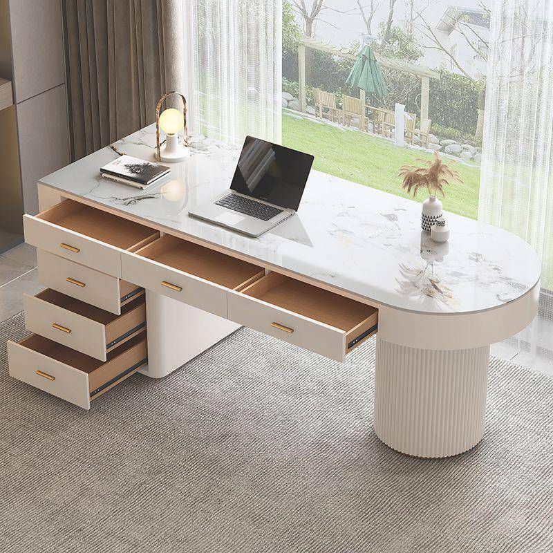 轻奢风岩板书桌家用现代简约书房老板办公桌简易网红创意电脑桌