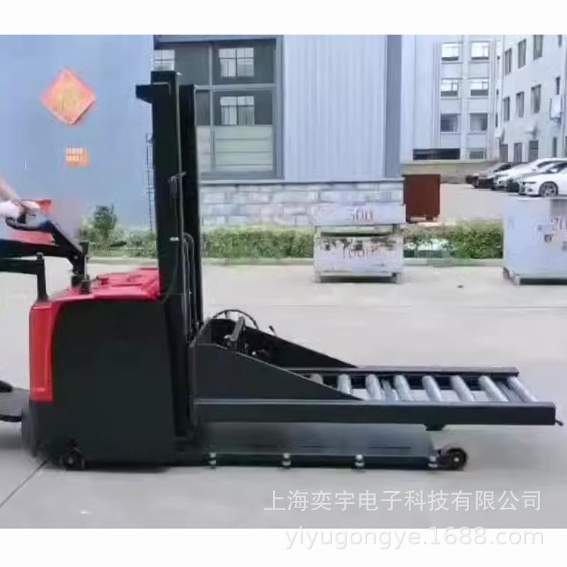 手摇滚筒平台可转动堆高车导轨式电动升降电池组模具安装升高叉车