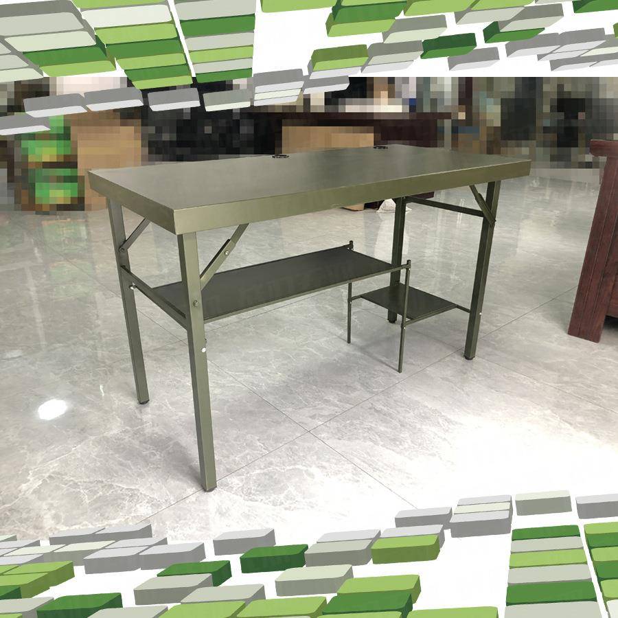 野战折叠电脑桌台式机折叠桌野战钢桌野战折叠桌训练演习作业