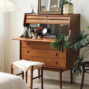 中古秘书柜樱桃木梳妆台多功能餐边柜丹麦设计收纳柜复古实木家具