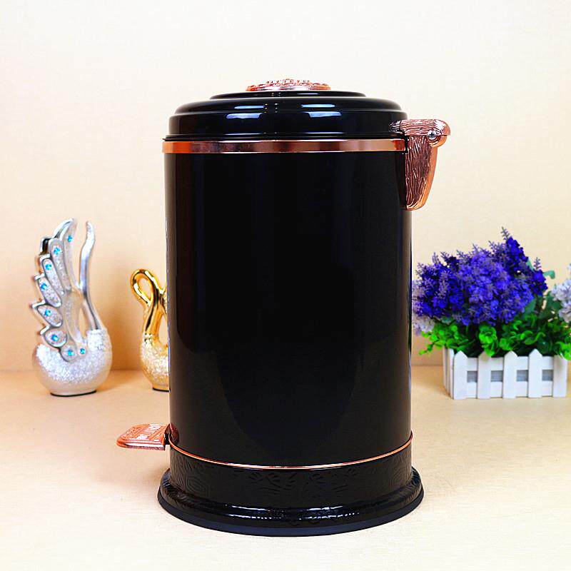 亿丽家欧式静音垃圾桶家用脚踩不锈钢现代个性时尚客厅卫生桶