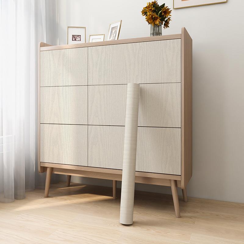 SI6K加厚柜子贴纸翻新家具白色柜门衣柜桌面橱柜防水防潮木纹桌贴