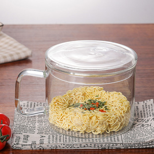 玻璃锅炖锅汤煲烧水锅高硼硅双耳玻璃碗家用泡面碗可微波加热