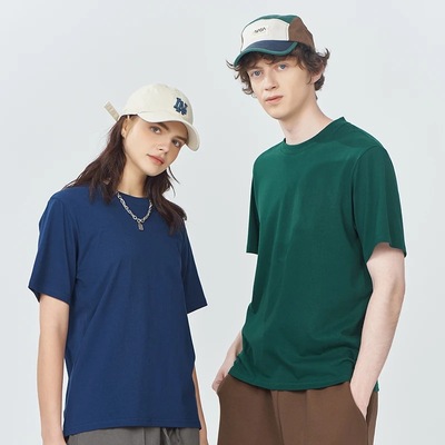 69000-220克精梳紧密赛络纺圆领短袖T恤衫男女同款团队出游服校服