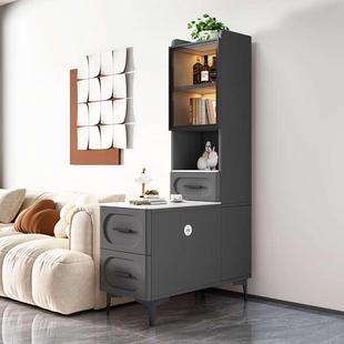 沙发边柜侧边柜家用小茶台茶桌置物架简约高级客厅旁边茶几高柜子