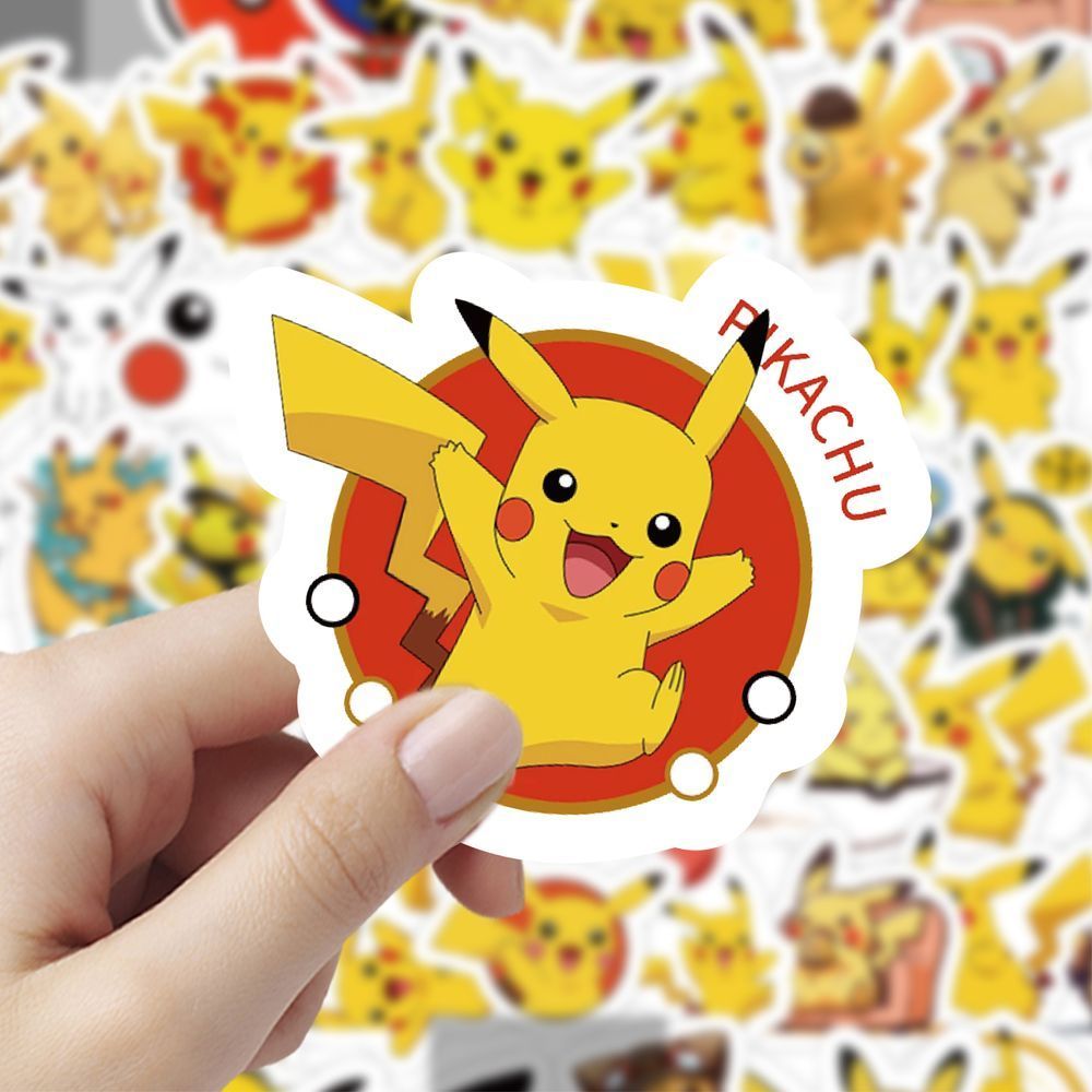 180张皮卡丘宝可梦卡通创意可爱精灵防水贴纸手账手机装饰diy贴画