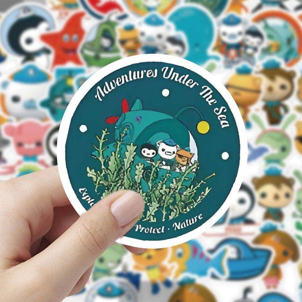 180张海底小纵队贴纸卡通可爱个性装饰宇航员diy手机手账贴画防水