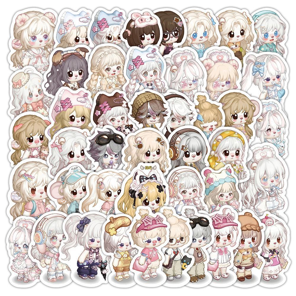 60张奥比岛穿搭可爱彩绘贴纸多巴胺ins风卡通装饰涂鸦diy手账贴画