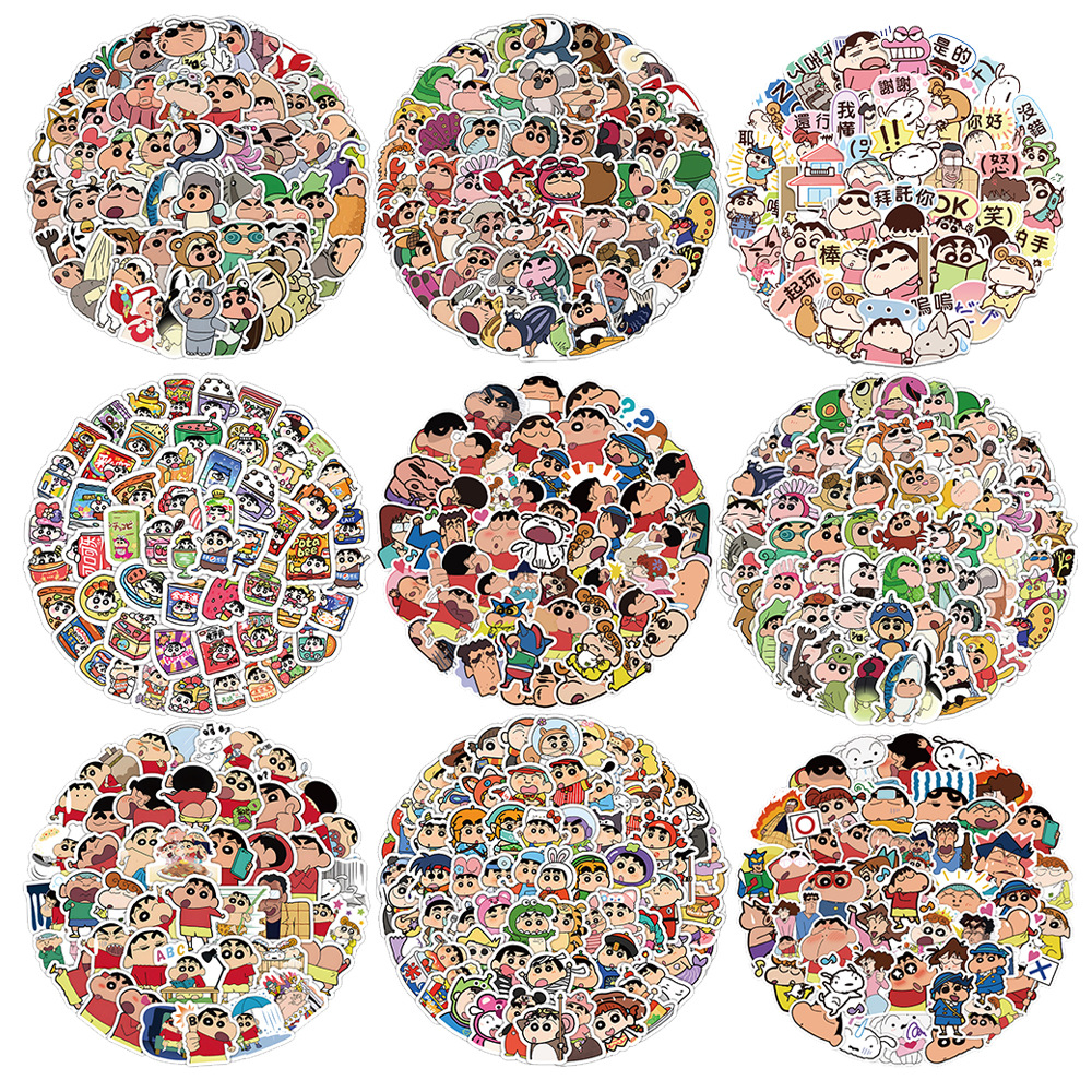 60张日漫动画片蜡笔小新合集涂鸦卡通小贴画 儿童喜爱奖励文具贴