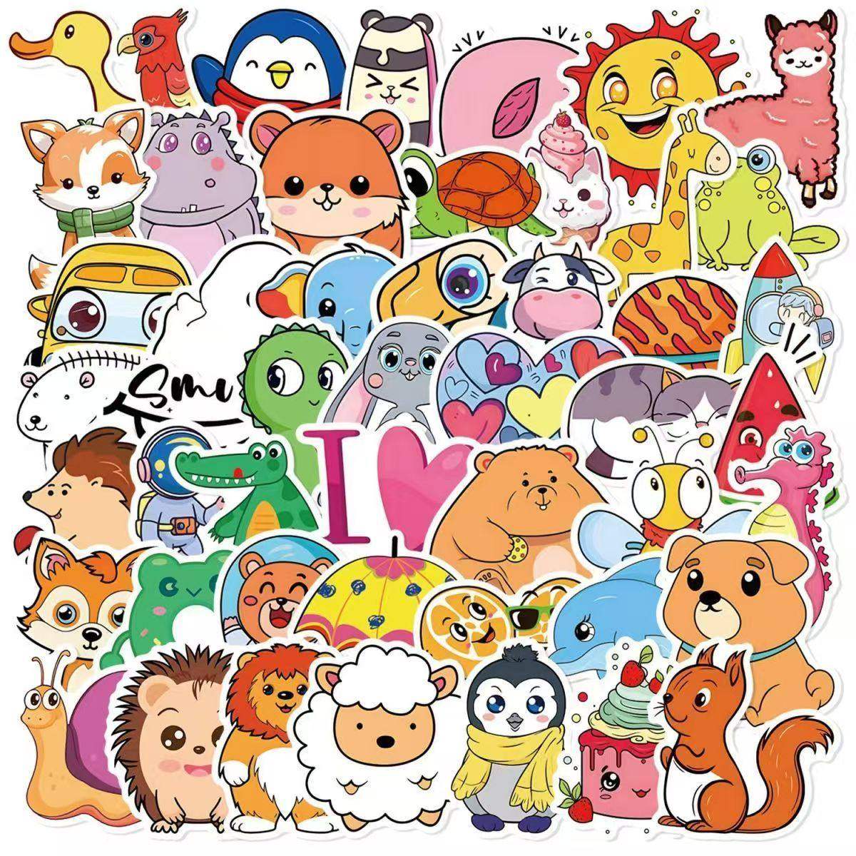 262张可爱卡通小动物贴纸可爱小羊松鼠涂鸦diy装饰手账素材防水贴,文具电教/文化用品/商务用品,贴纸/立体贴纸,淘宝优惠券,粉丝福利购,淘宝优惠卷